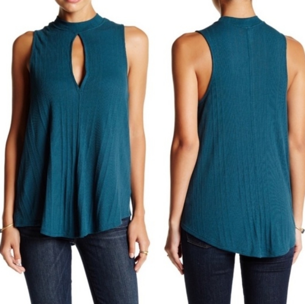 Free People Fayed Ribbed Keyhole Tank Top